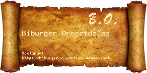 Biburger Oresztész névjegykártya